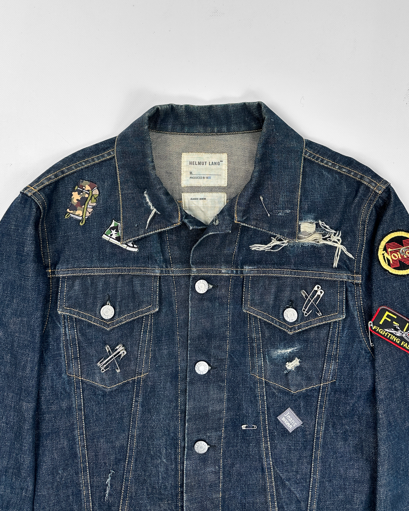 Helmut Lang Custom Distressed Classic Denim Jacket 1999