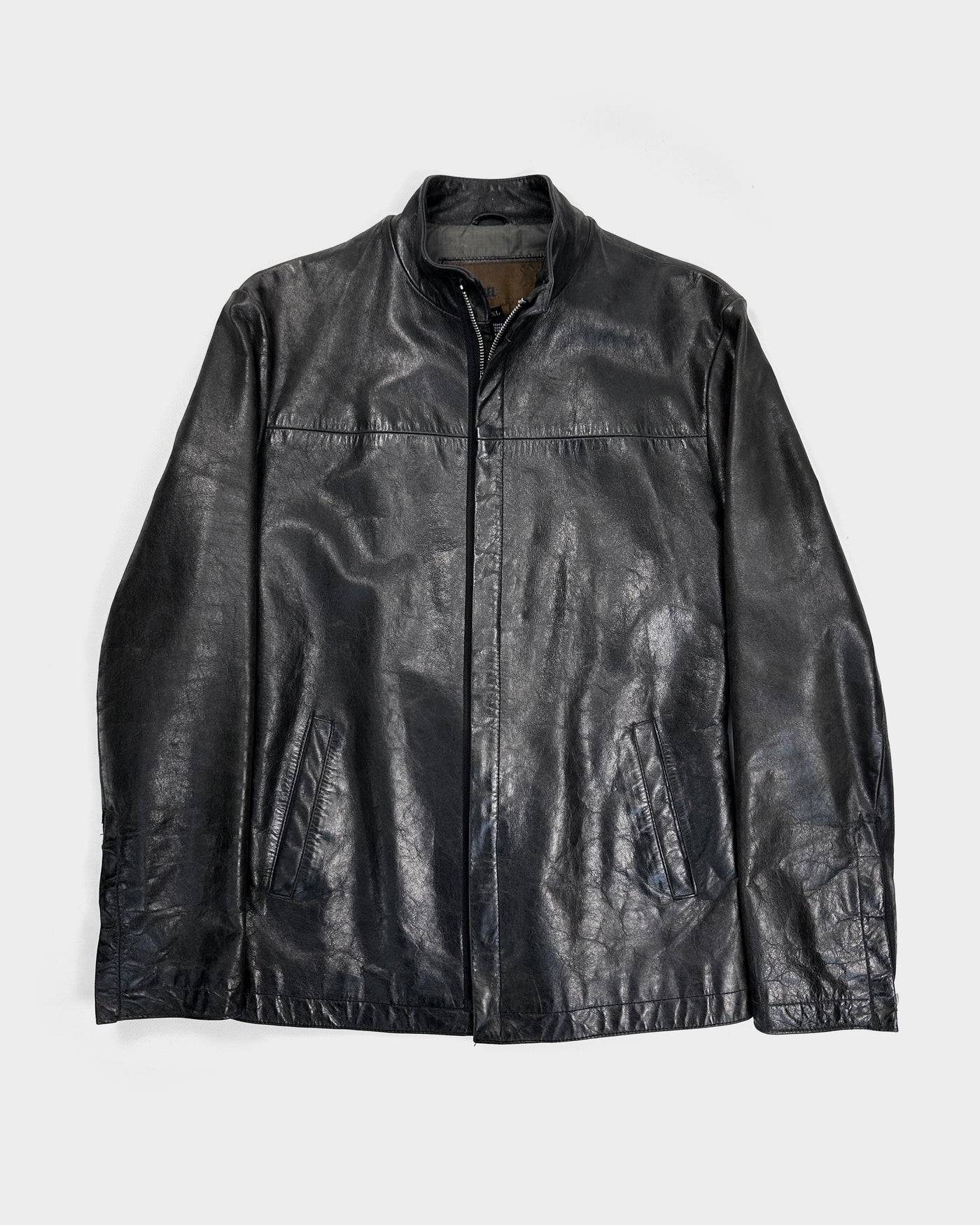 Diesel Black Soft Leather Zipped Jacket 1990's