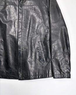 Diesel Black Soft Leather Zipped Jacket 1990's