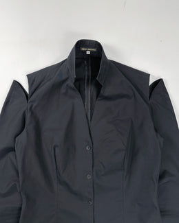 Amaya Arzuaga Black Cotton Deconstructed Top 2000's