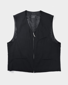 Toni Gard Black Zipped Wool Vest 1990's