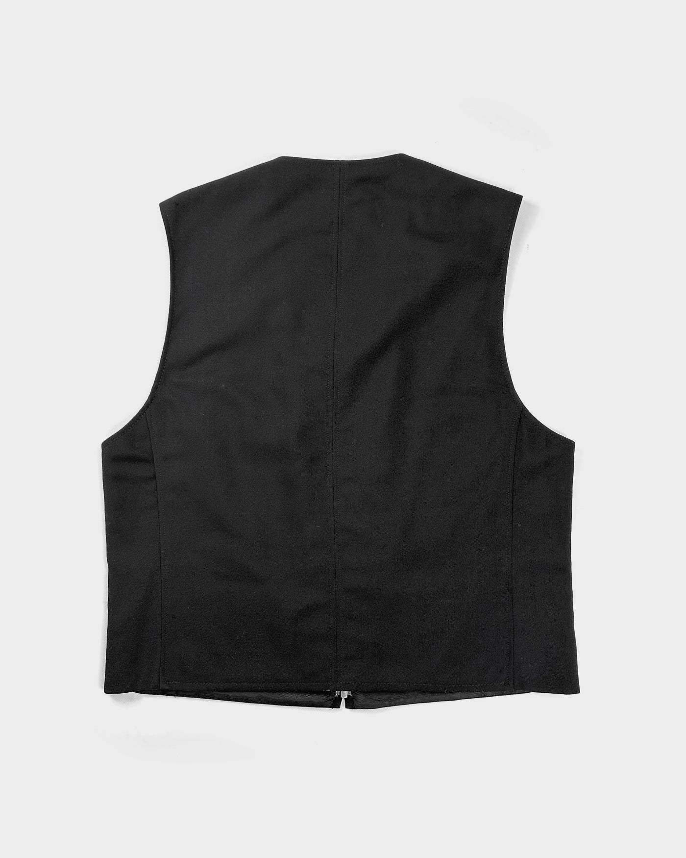 Toni Gard Black Zipped Wool Vest 1990's