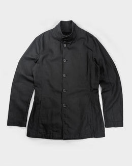 Dirk Bikkembergs Black Linen Buttoned Up Jacket 2000's