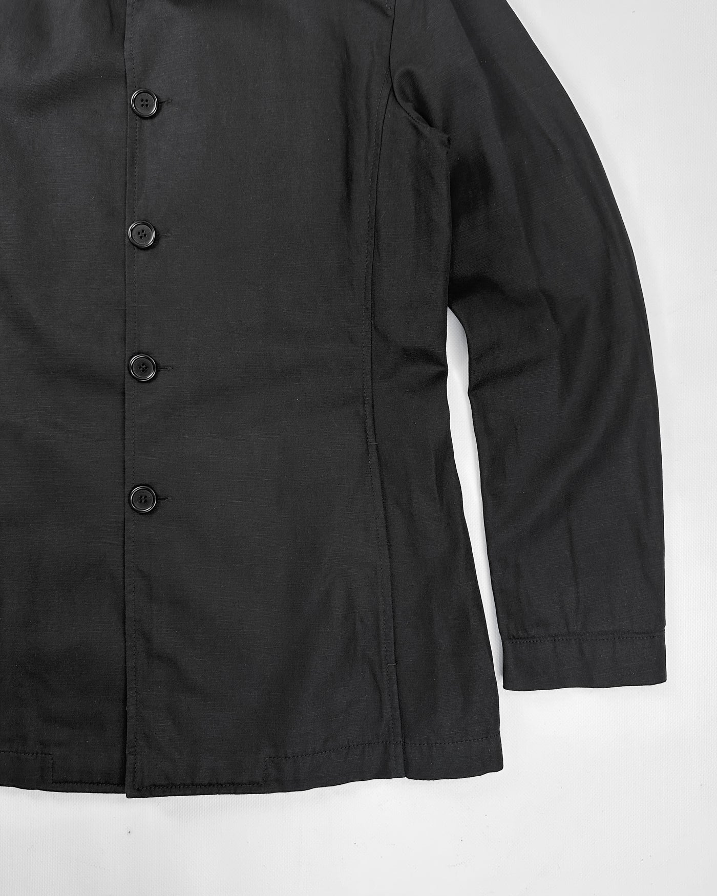 Dirk Bikkembergs Black Linen Buttoned Up Jacket 2000's