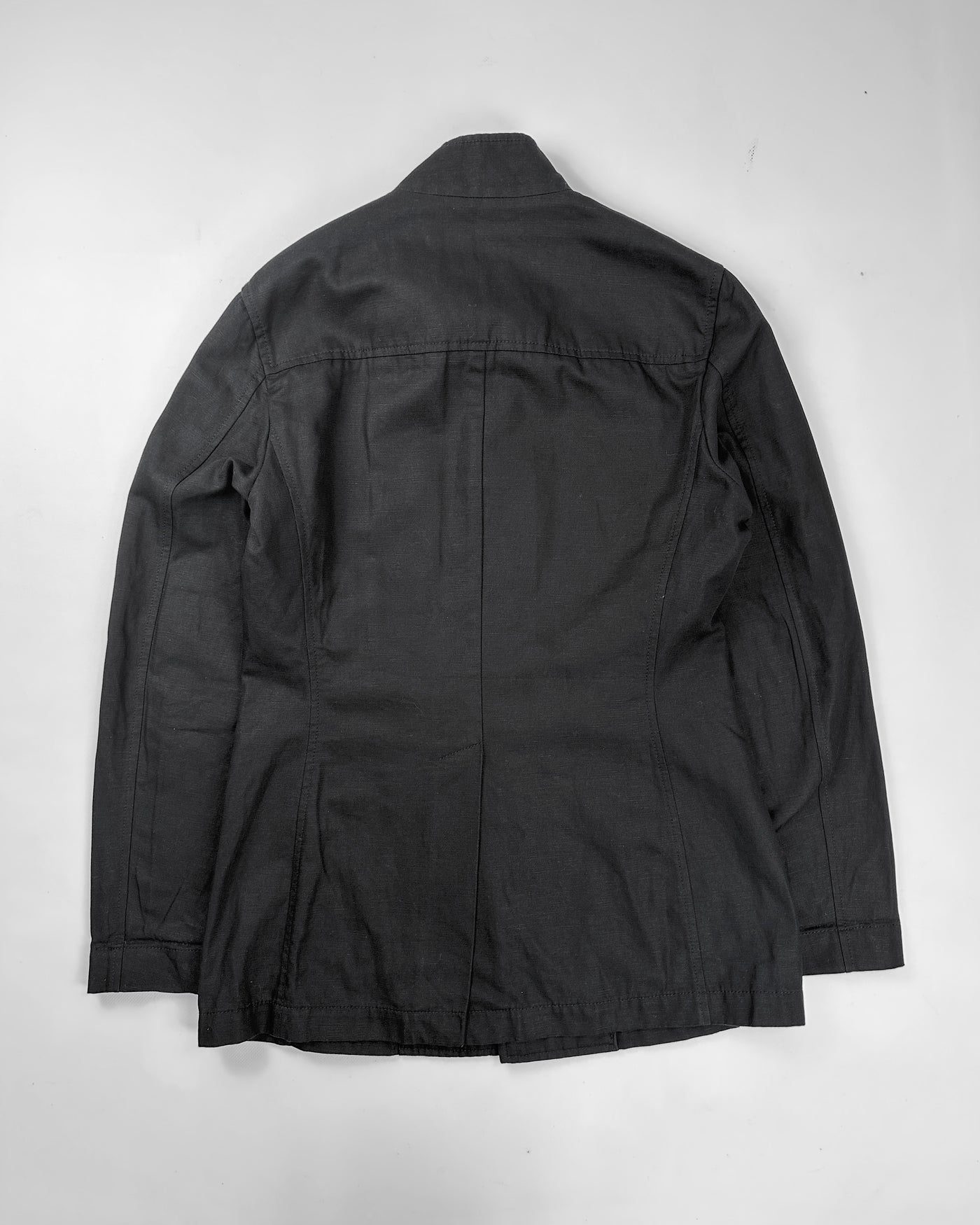 Dirk Bikkembergs Black Linen Buttoned Up Jacket 2000's