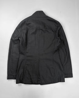 Dirk Bikkembergs Black Linen Buttoned Up Jacket 2000's