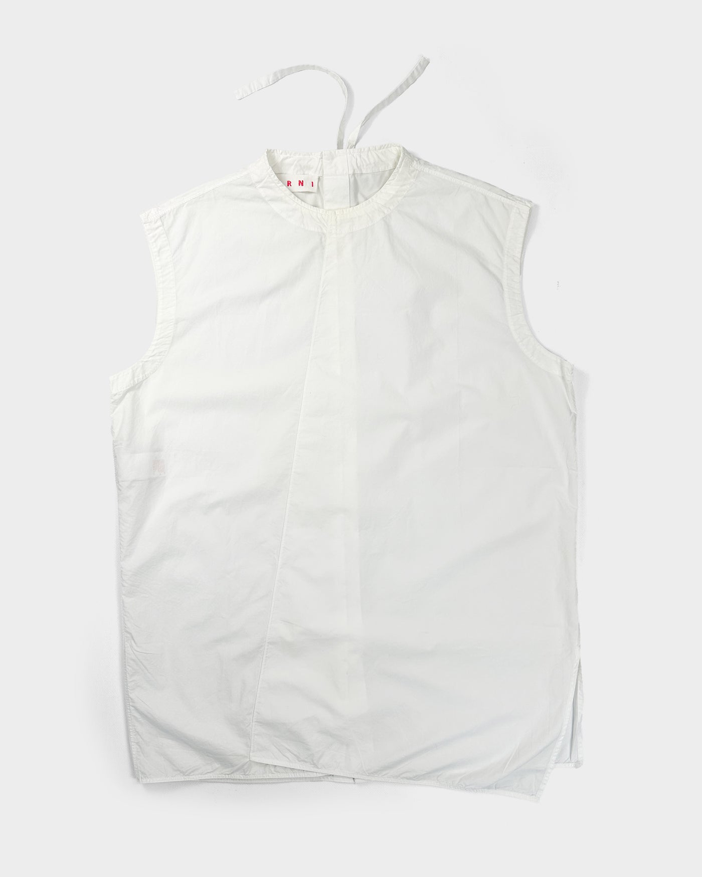 Marni White Cotton Sleveless Top 2000's