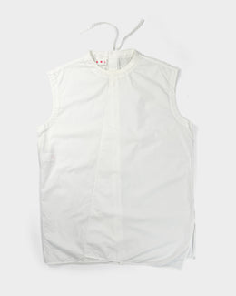 Marni White Cotton Sleveless Top 2000's
