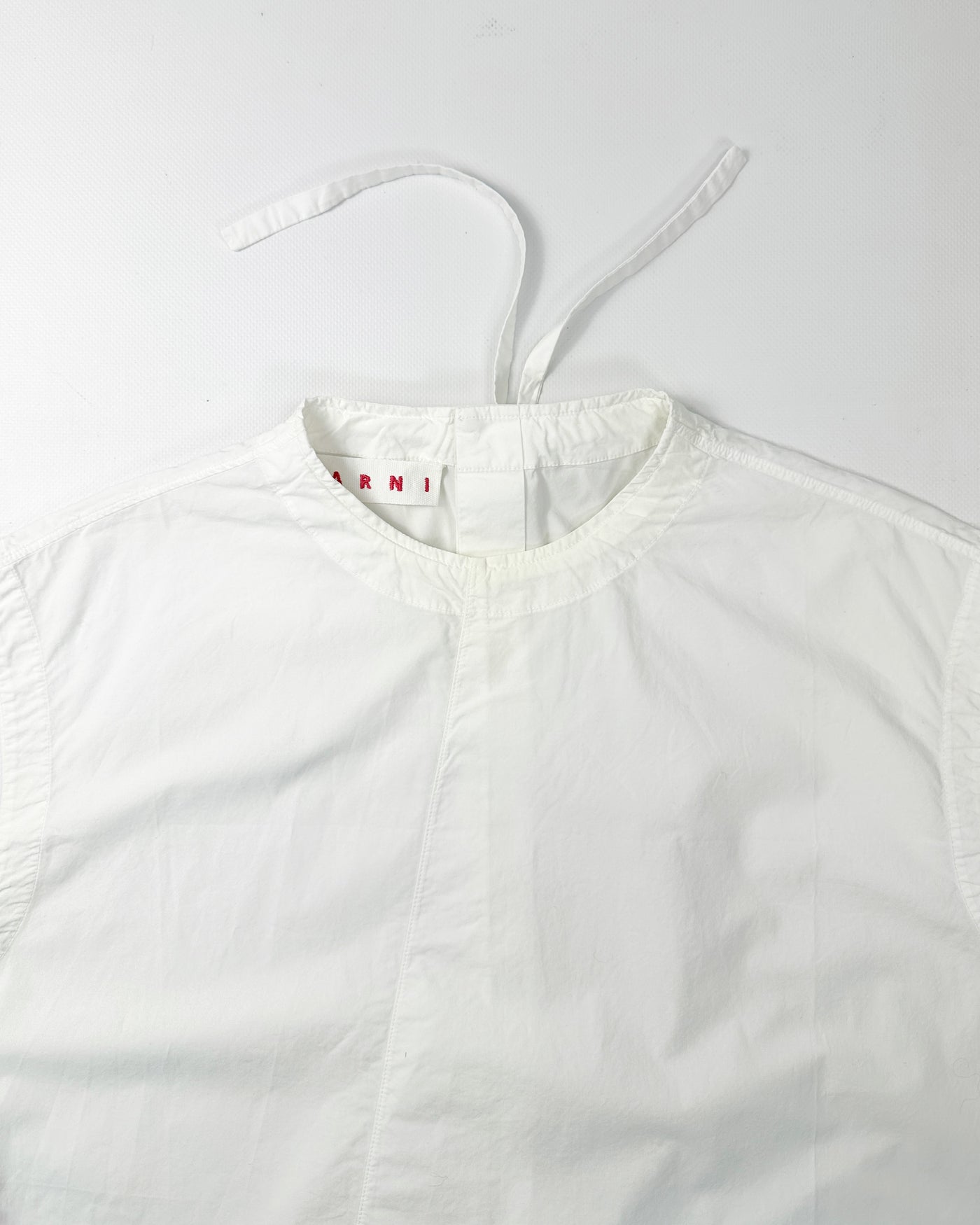 Marni White Cotton Sleveless Top 2000's