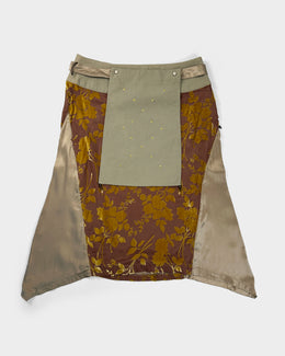 Hanvaleschka Multi-Pattern Viscose + Silk Skirt 2000's