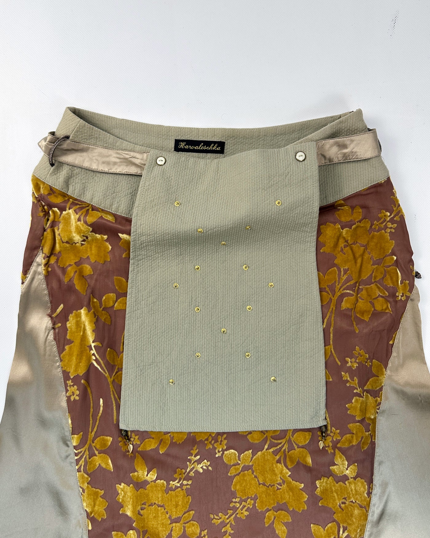 Hanvaleschka Multi-Pattern Viscose + Silk Skirt 2000's