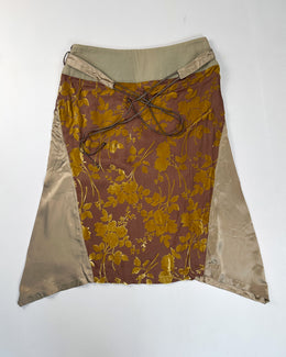 Hanvaleschka Multi-Pattern Viscose + Silk Skirt 2000's