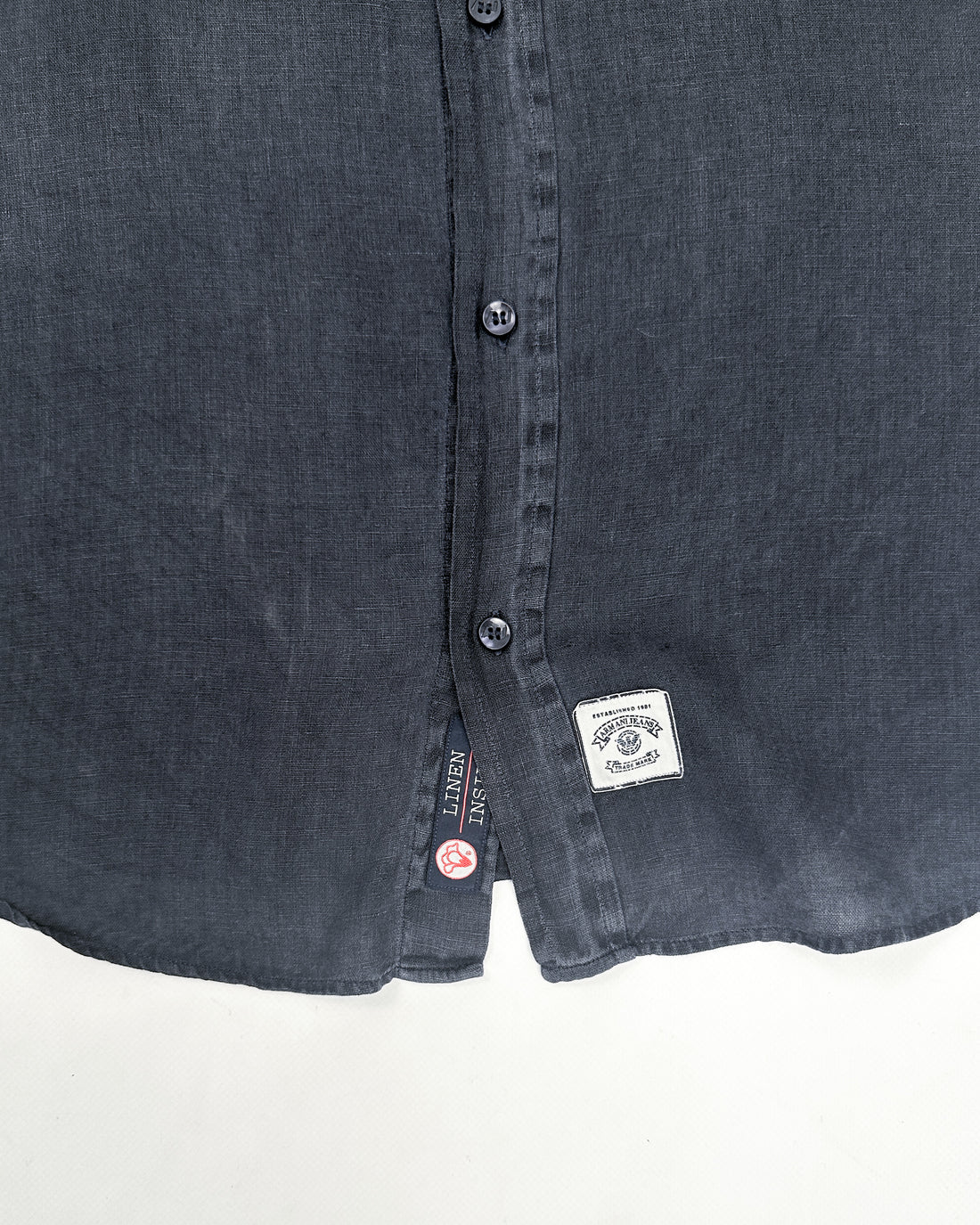 Armani Dark Blue Linen Sleveless Shirt 1990's