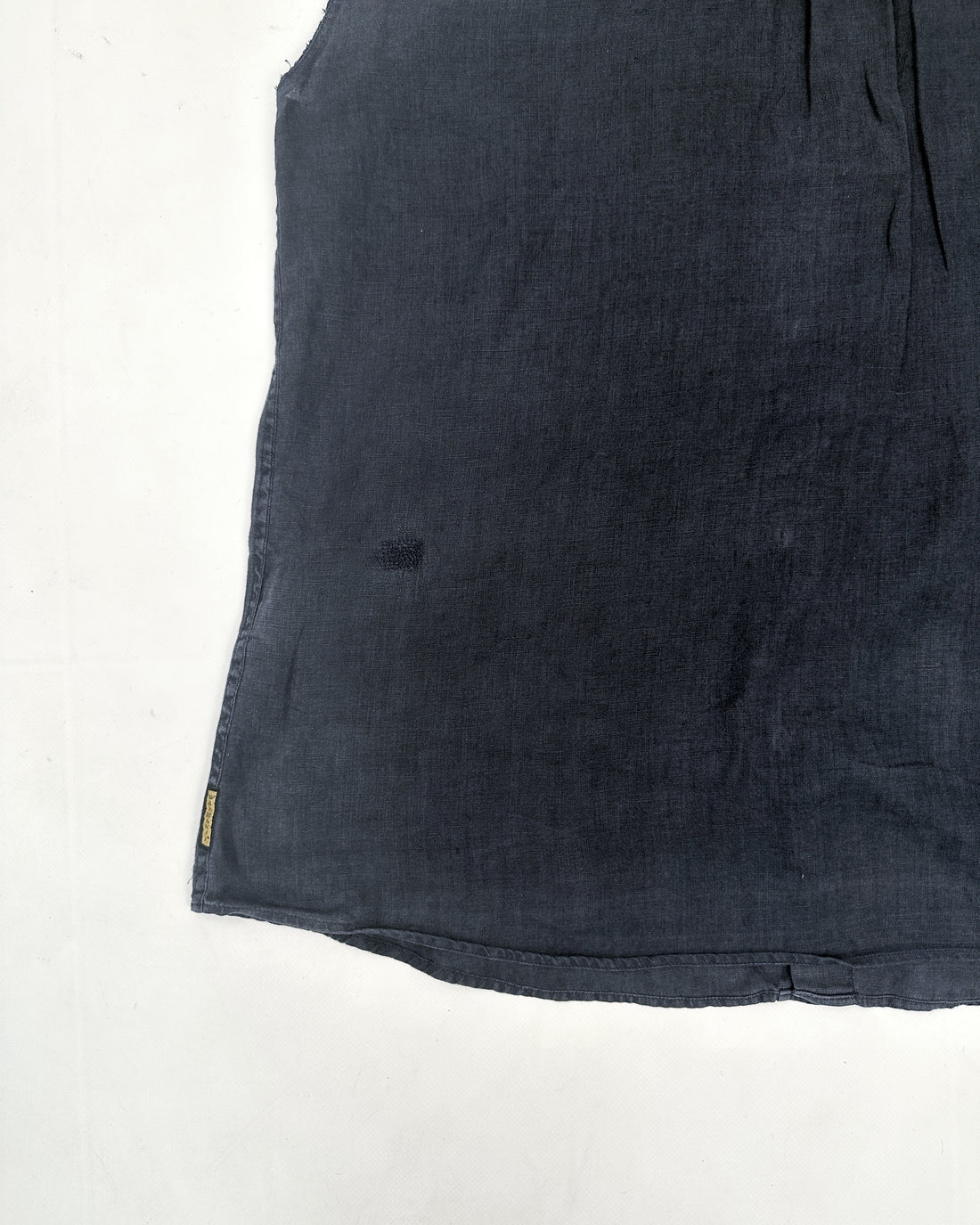 Armani Dark Blue Linen Sleveless Shirt 1990's