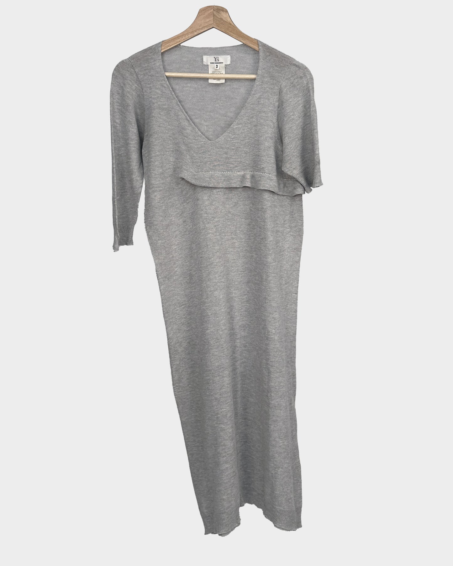 Yohji Yamamoto Asymmetric Grey Dress 2000's