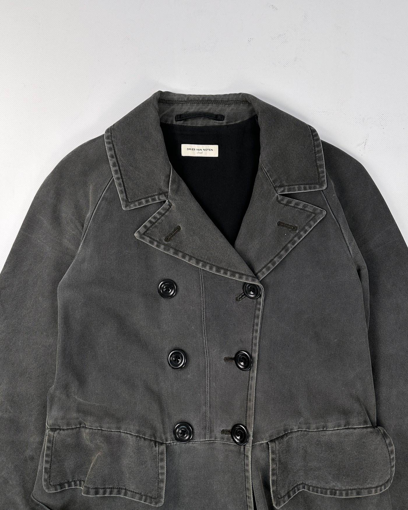 Dries Van Noten Grey Denim Long Jacket 2000's