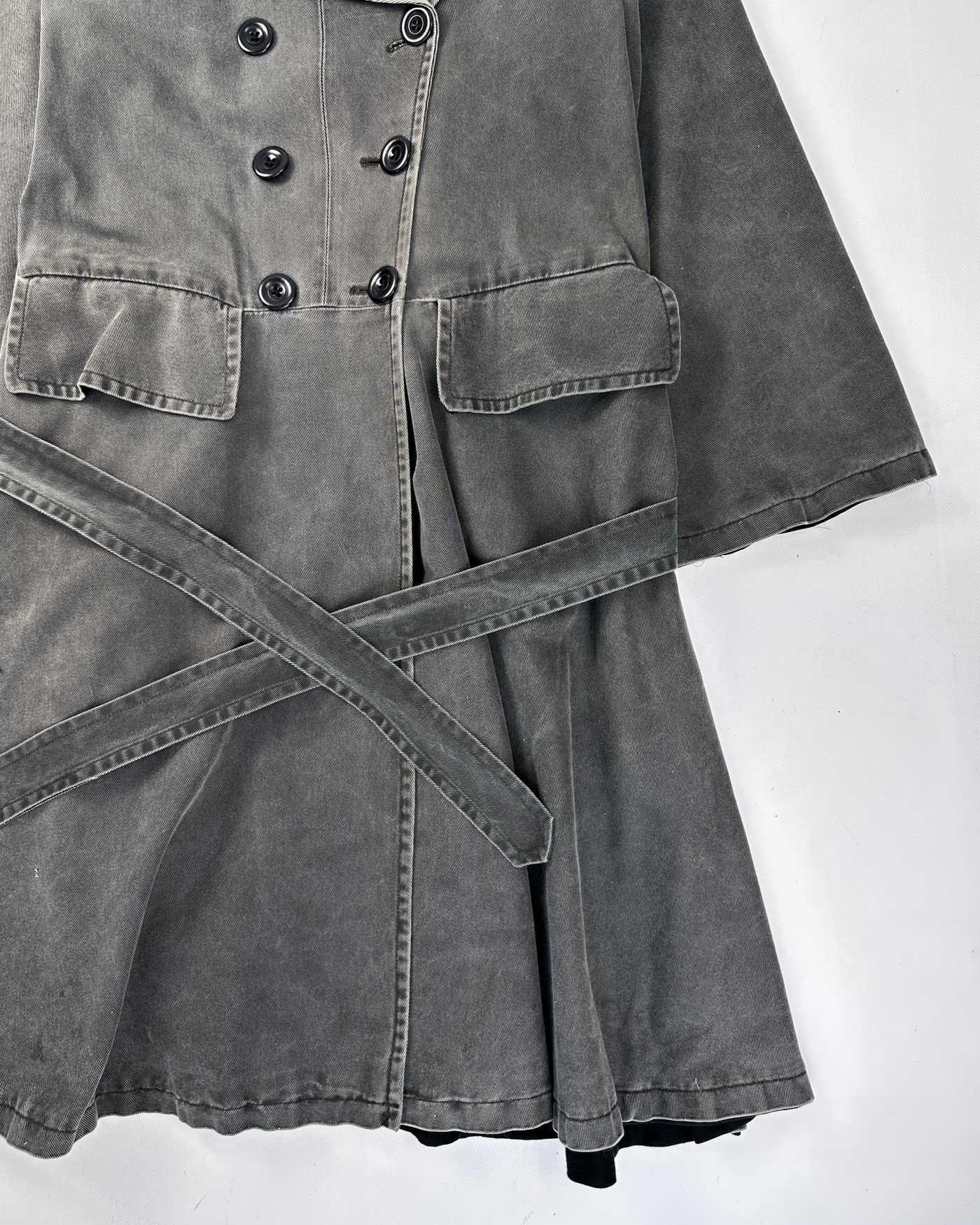 Dries Van Noten Grey Denim Long Jacket 2000's