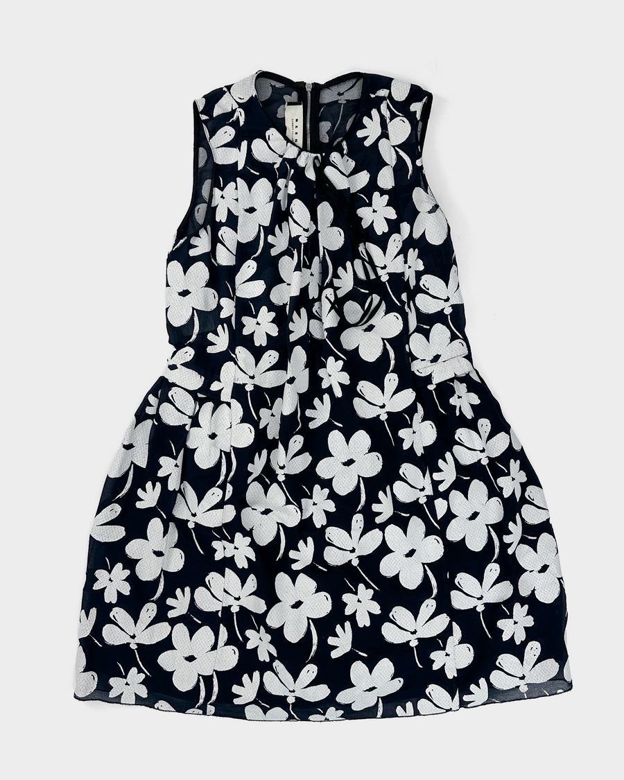 Marni White Flower Print 2-Layer Dress S/S 2014