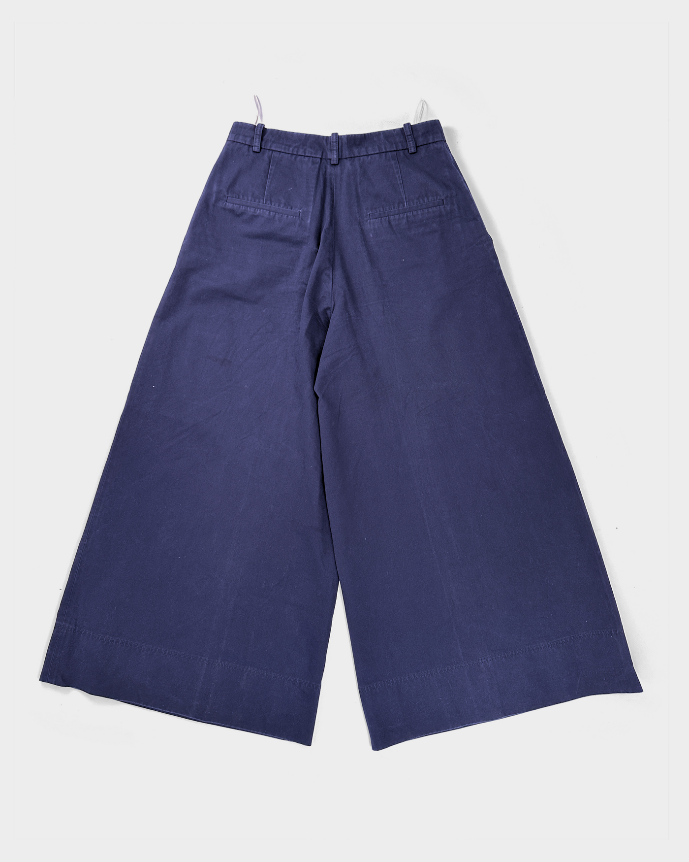 Marni Super-Wide Leg Blue Cotton + Linen Pants S/S 2019