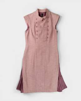 Kas 2-Texture Silk + Cotton Pink Dress 2000's