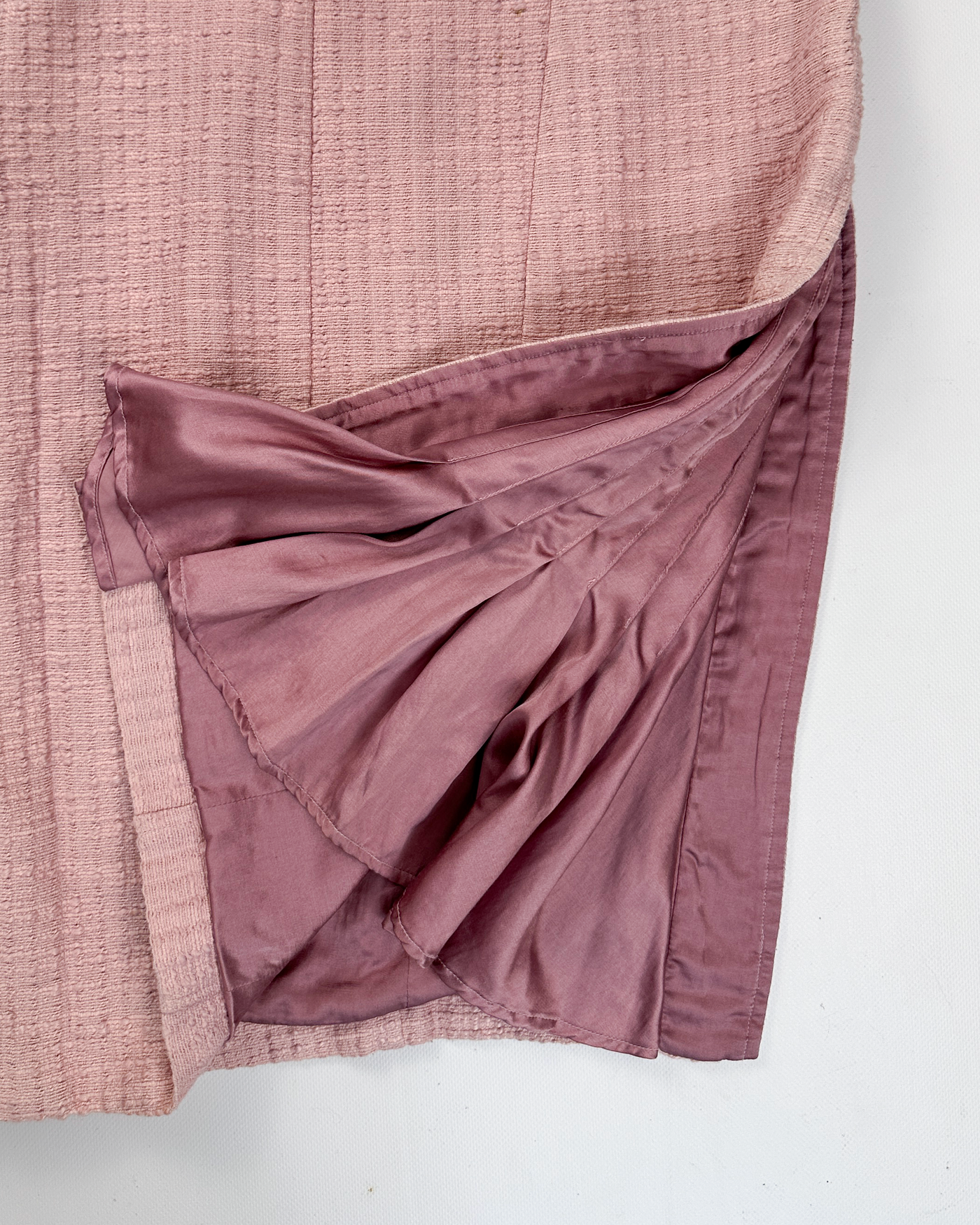 Kas 2-Texture Silk + Cotton Pink Dress 2000's