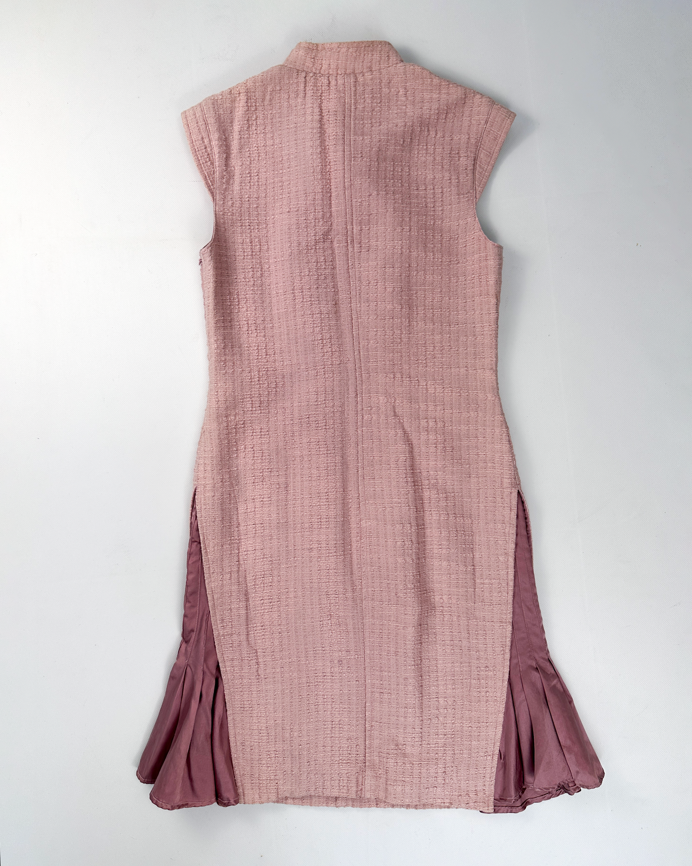 Kas 2-Texture Silk + Cotton Pink Dress 2000's