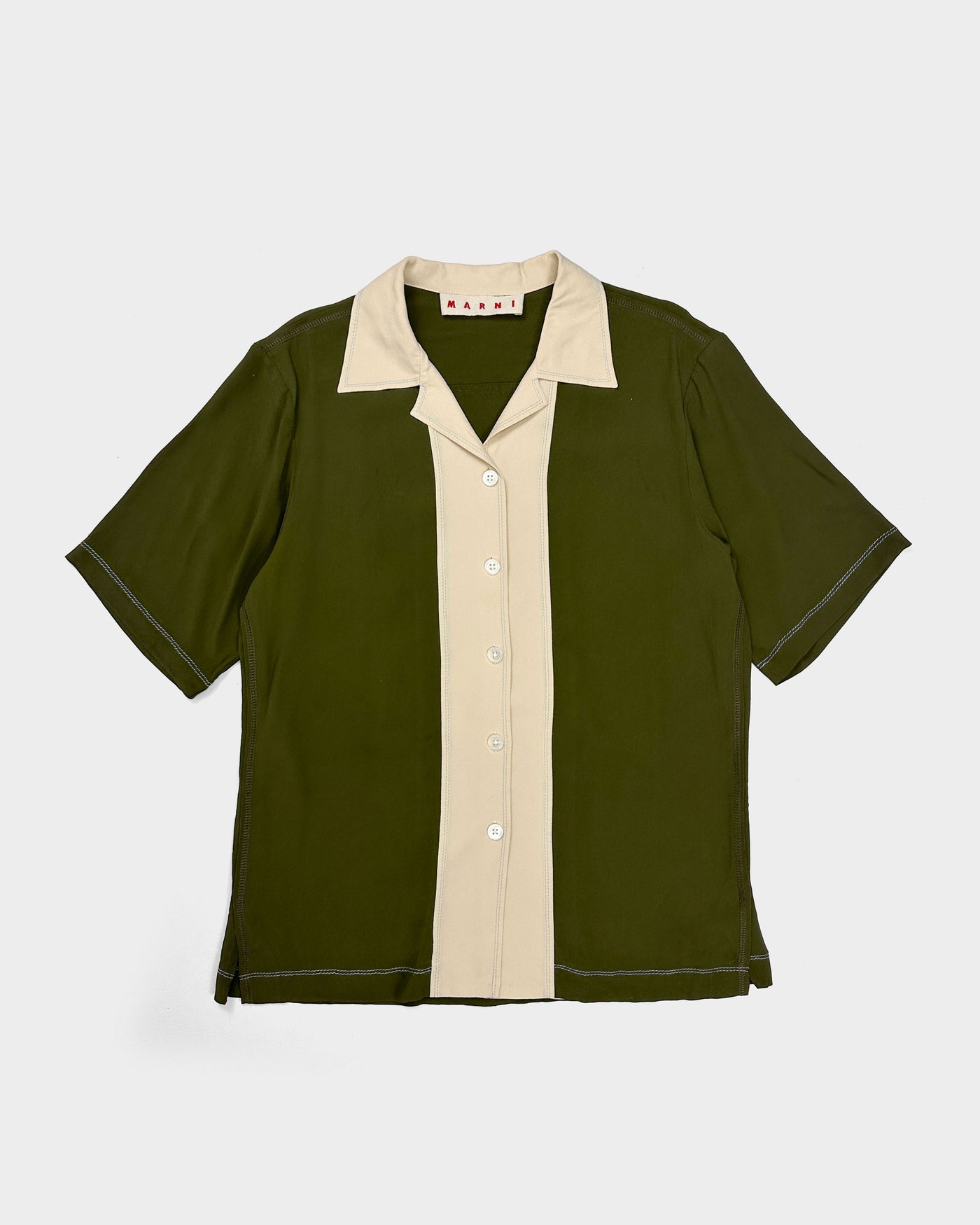 Marni 2-Tone Silk + Acetate Shirt S/S 2020