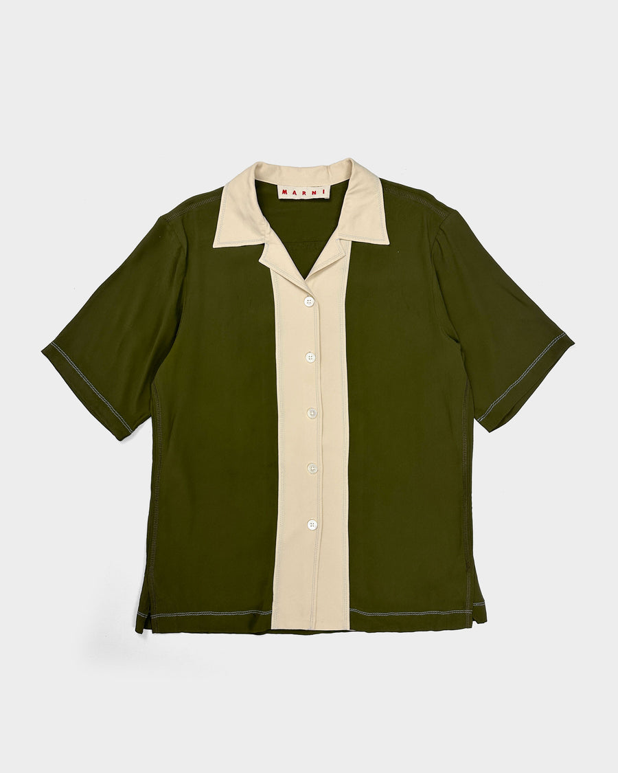 Marni 2-Tone Silk + Acetate Shirt S/S 2020