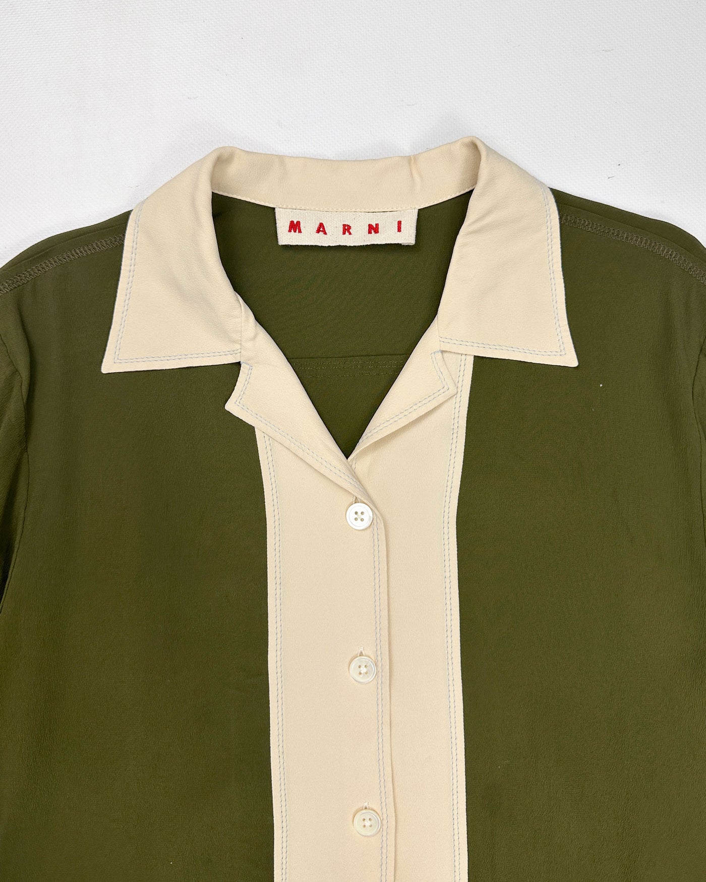 Marni 2-Tone Silk + Acetate Shirt S/S 2020