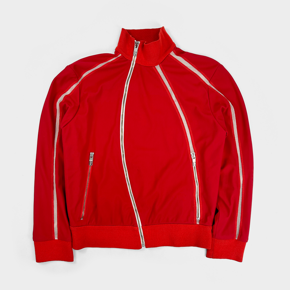 Dirk Bikkembergs Red Curved Zip Jacket 2000's