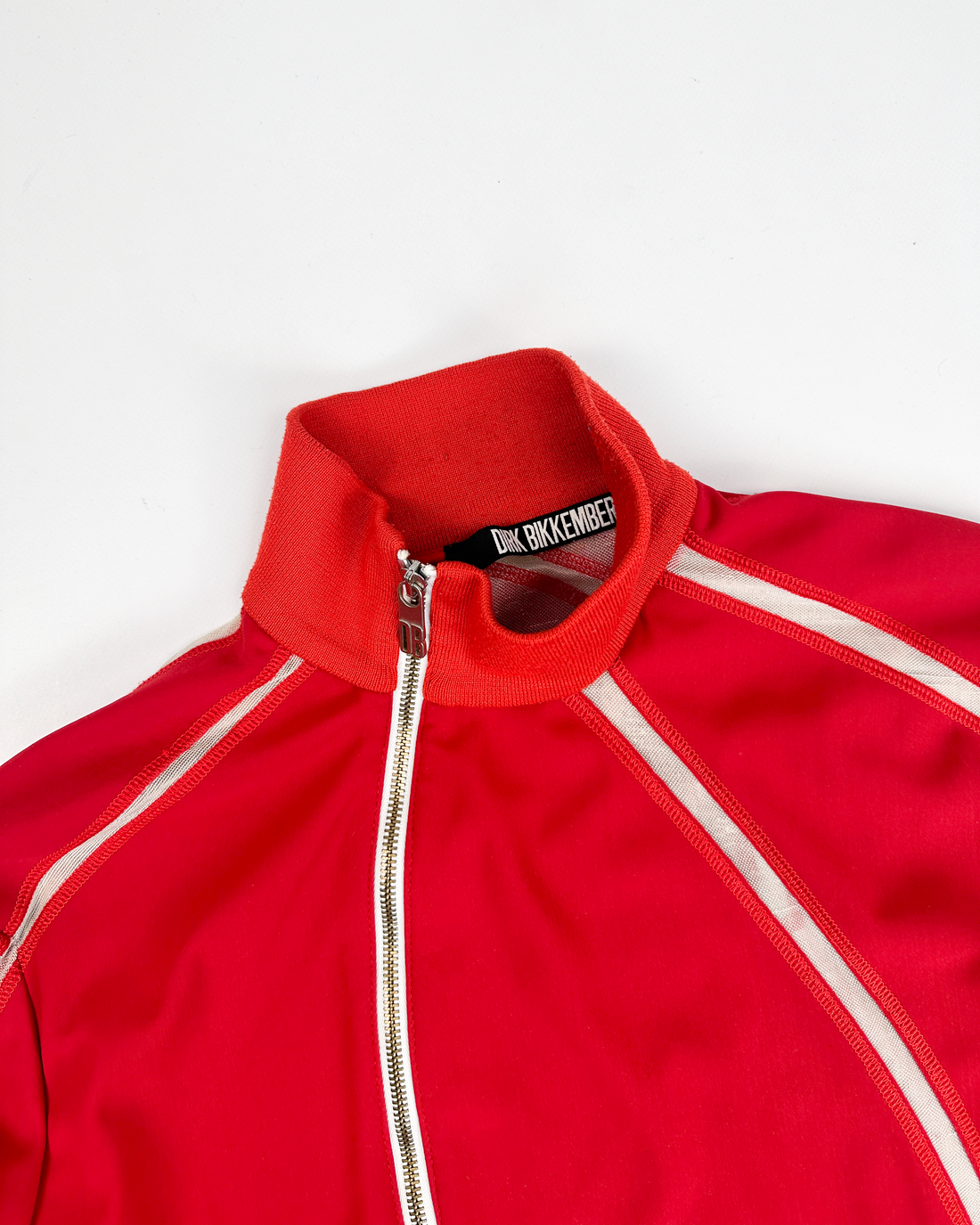 Dirk Bikkembergs Red Curved Zip Jacket 2000's