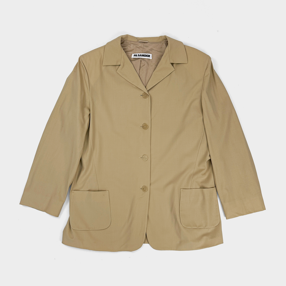 Jil Sander Thin Wool Beige Blazer 1990's