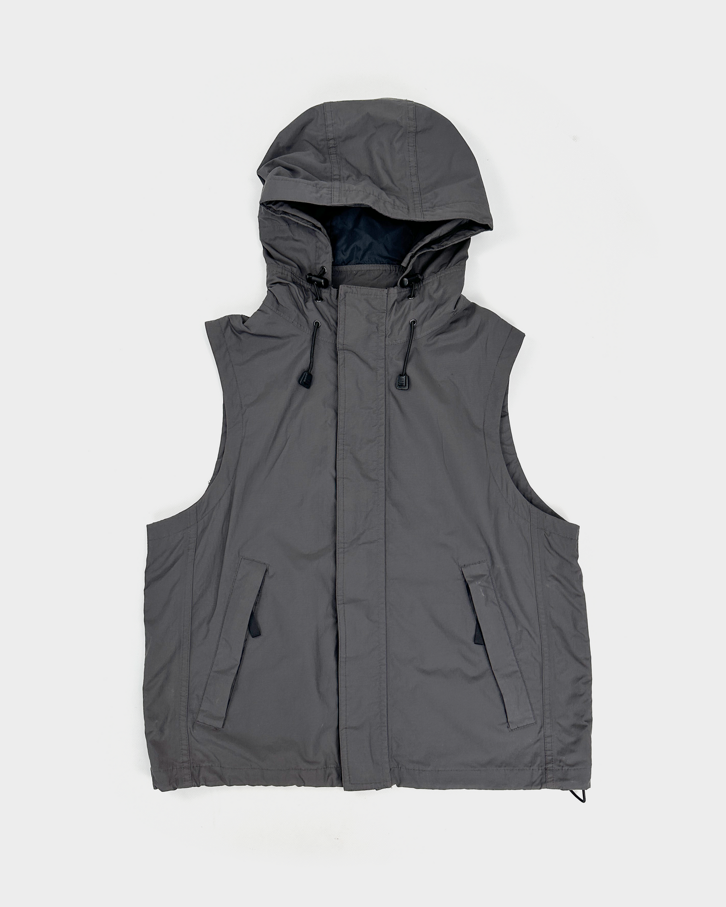 Armani Hooded Windbreaker Grey Vest 2000's