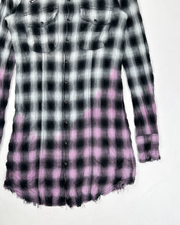 L.G.B (Le Grand Bleu) Dyed Pattern Grey Long Shirt 20000's