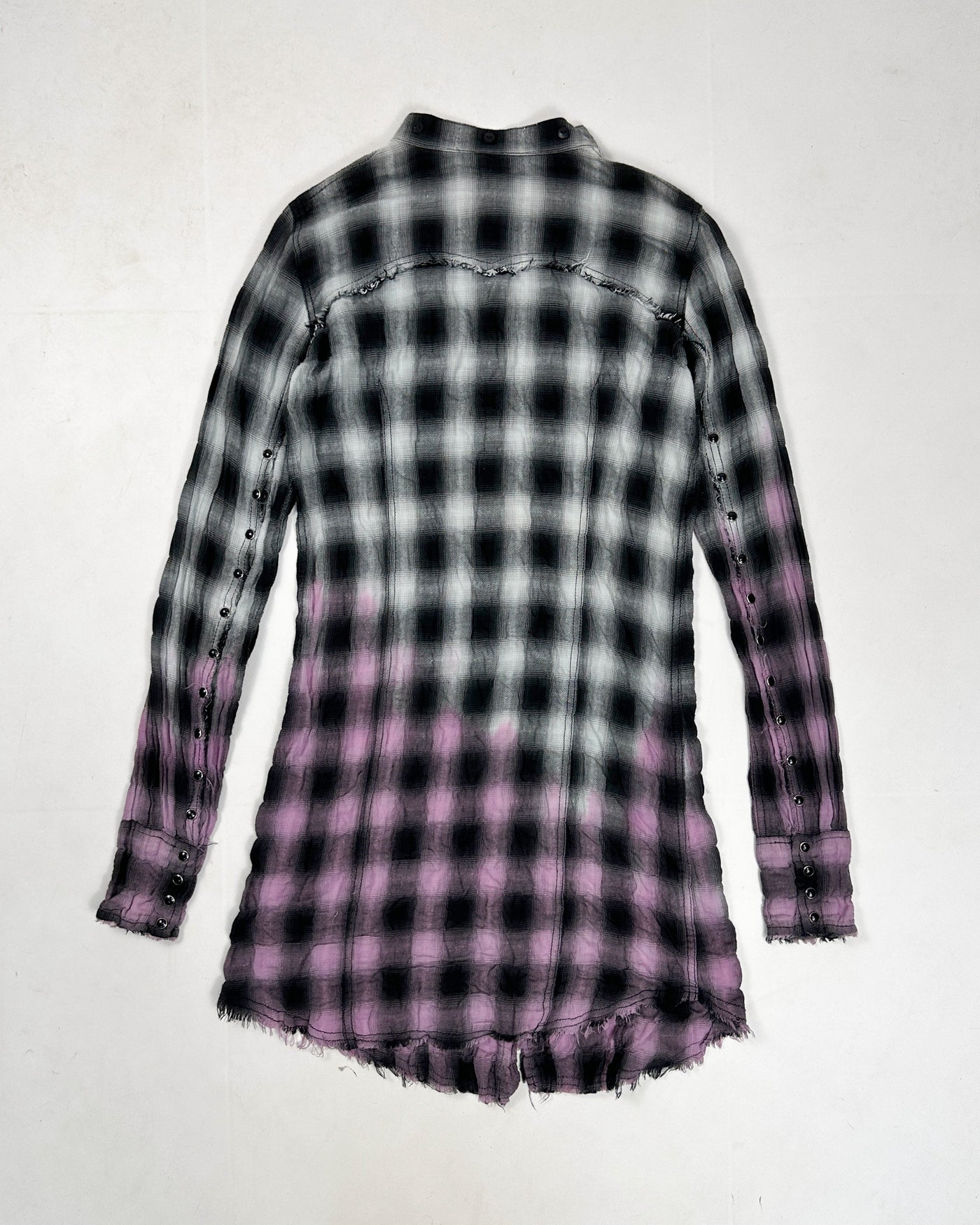 L.G.B (Le Grand Bleu) Dyed Pattern Grey Long Shirt 20000's