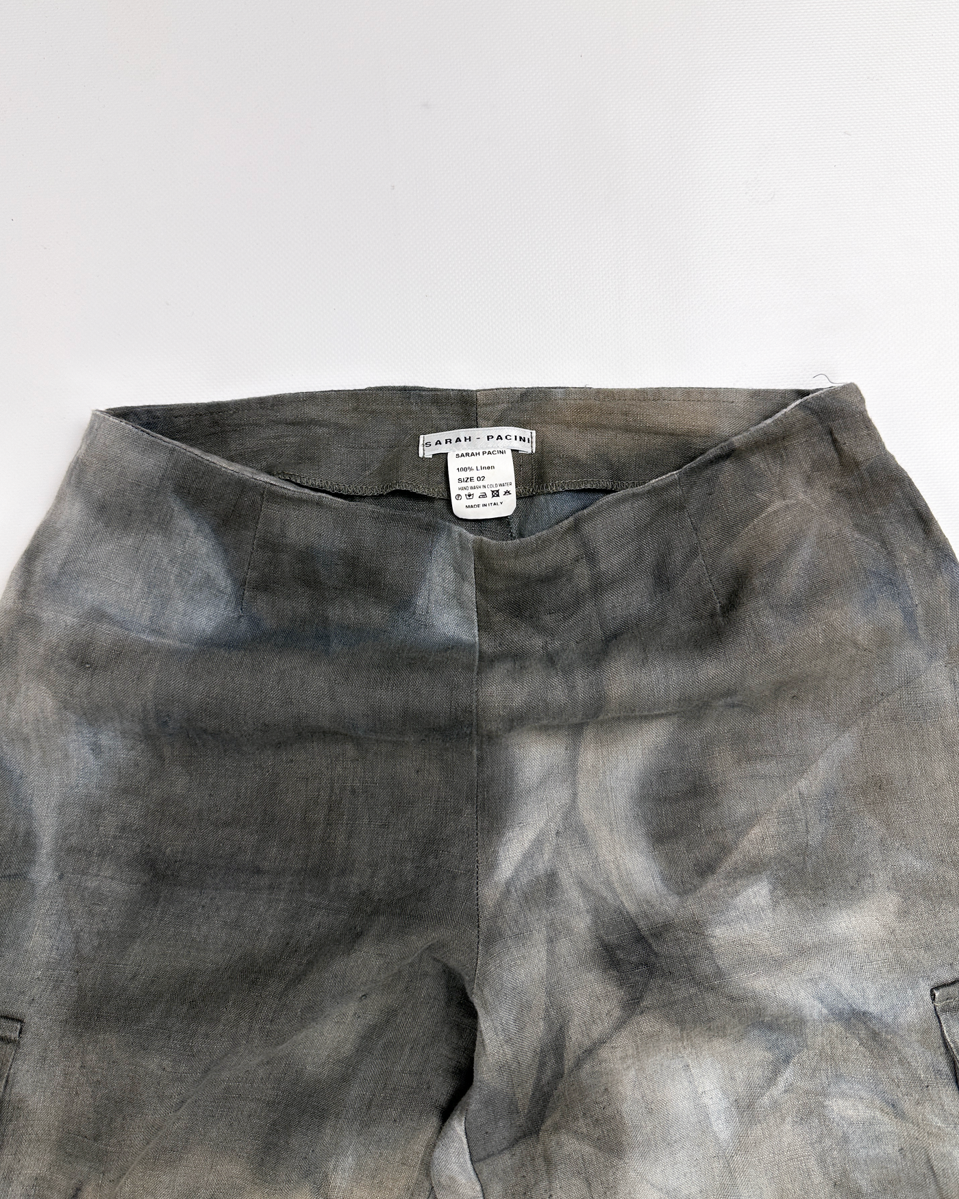 Sarah Pacini Light Camo Linen Pants 2000's