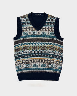 Roberto Cavalli Patterned Cashmere Vest 2000's