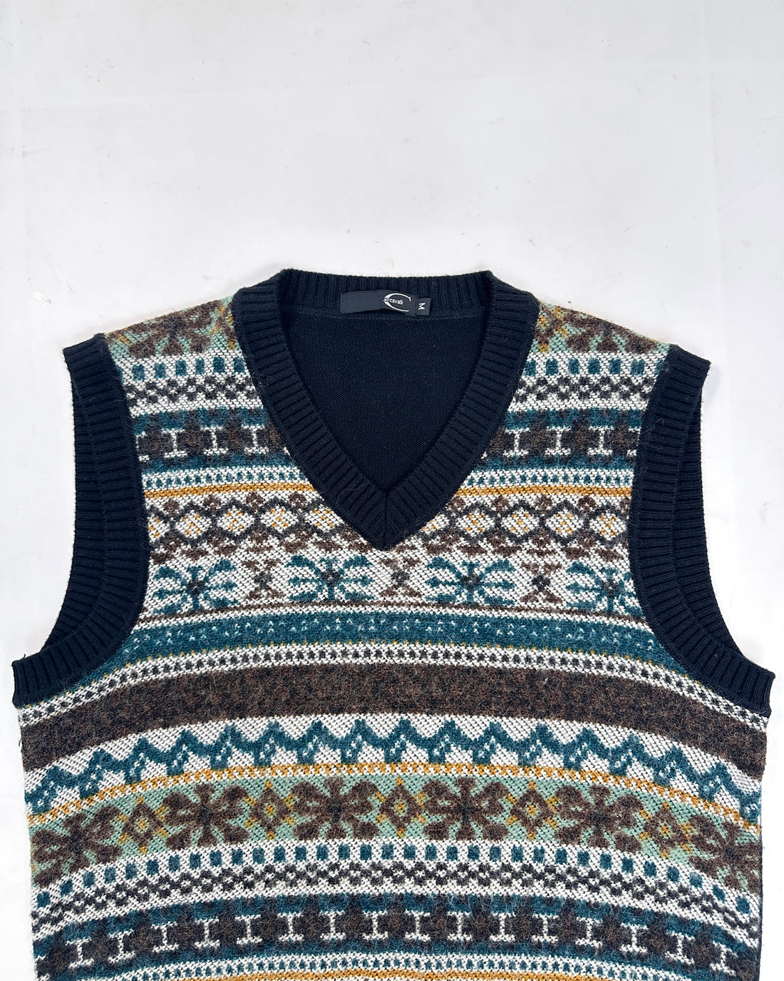 Roberto Cavalli Patterned Cashmere Vest 2000's