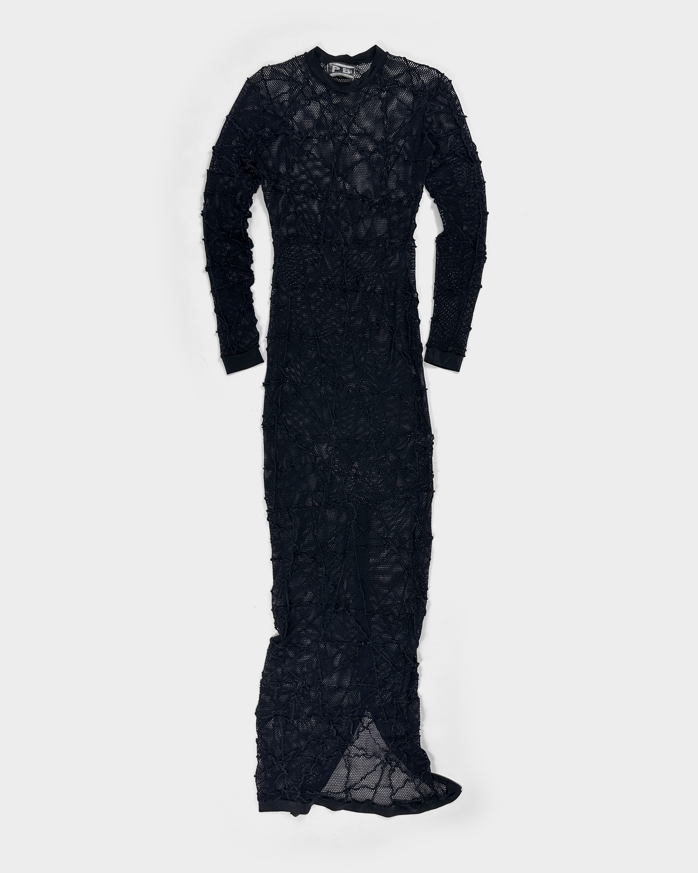 Paulien Berkelaar Black Mesh Long Dress 2000's