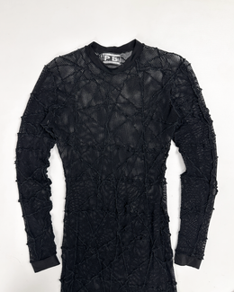 Paulien Berkelaar Black Mesh Long Dress 2000's