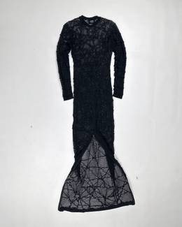 Paulien Berkelaar Black Mesh Long Dress 2000's