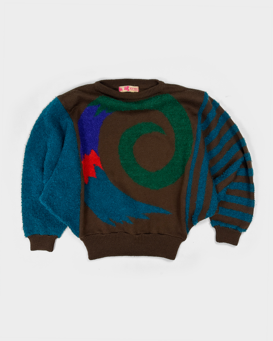 Kansai Yamamoto Multicolor Pattern Wool Knitwear 1980s