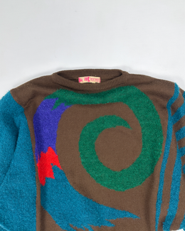 Kansai Yamamoto Multicolor Pattern Wool Knitwear 1980s
