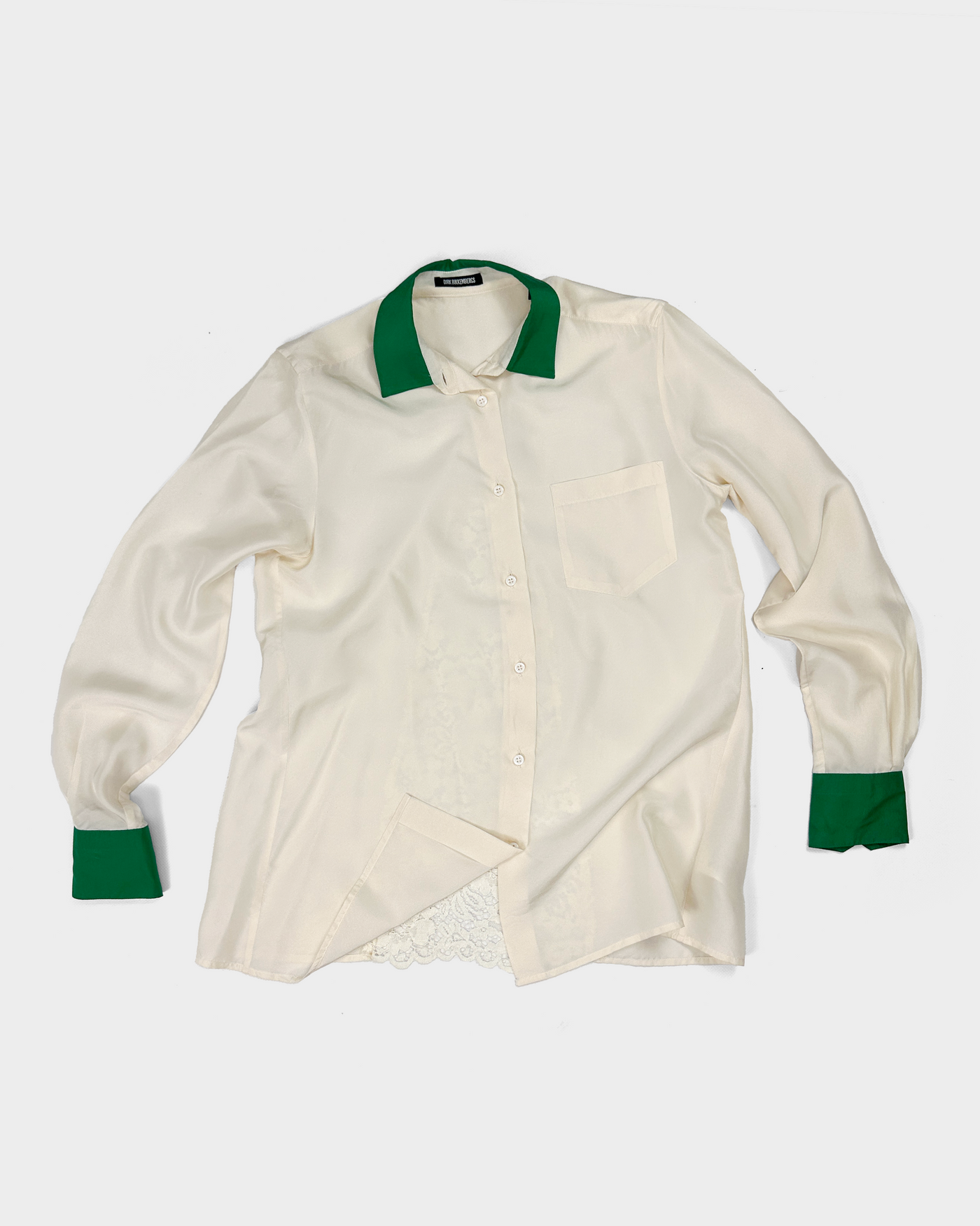 Dirk Bikkembergs Cream White Silk Shirt 2000's