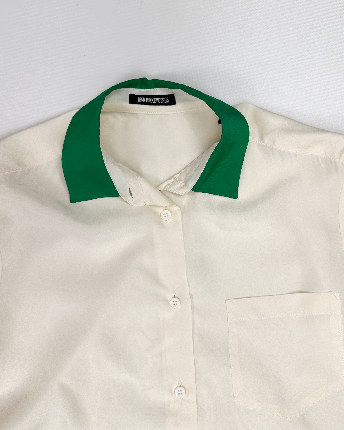 Dirk Bikkembergs Cream White Silk Shirt 2000's