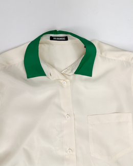 Dirk Bikkembergs Cream White Silk Shirt 2000's