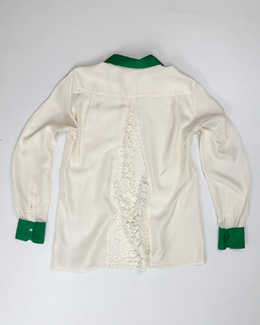 Dirk Bikkembergs Cream White Silk Shirt 2000's