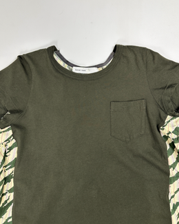 Sacai Luck 2-Texture Deep Green Tee Top 2000's