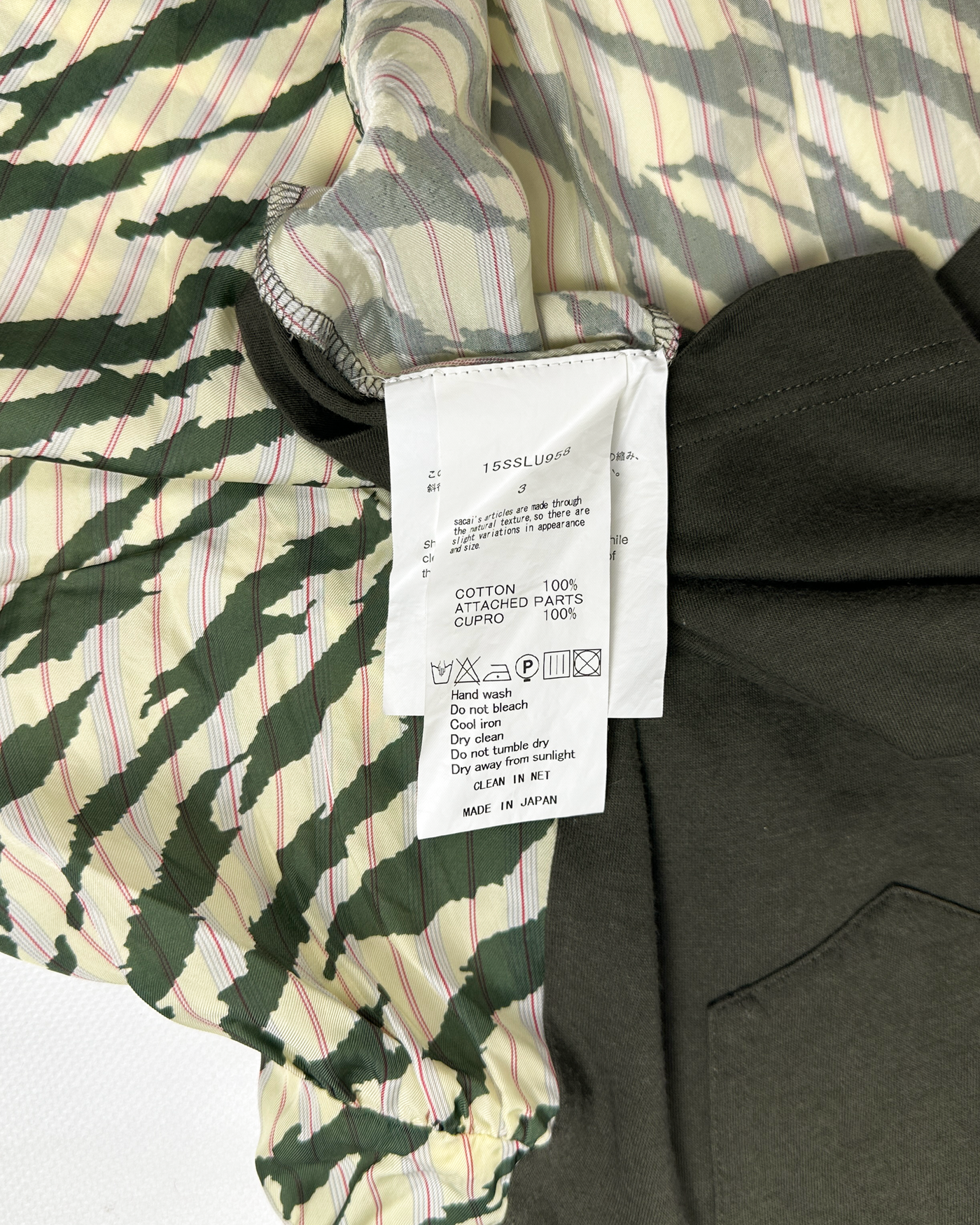 Sacai Luck 2-Texture Deep Green Tee Top 2000's