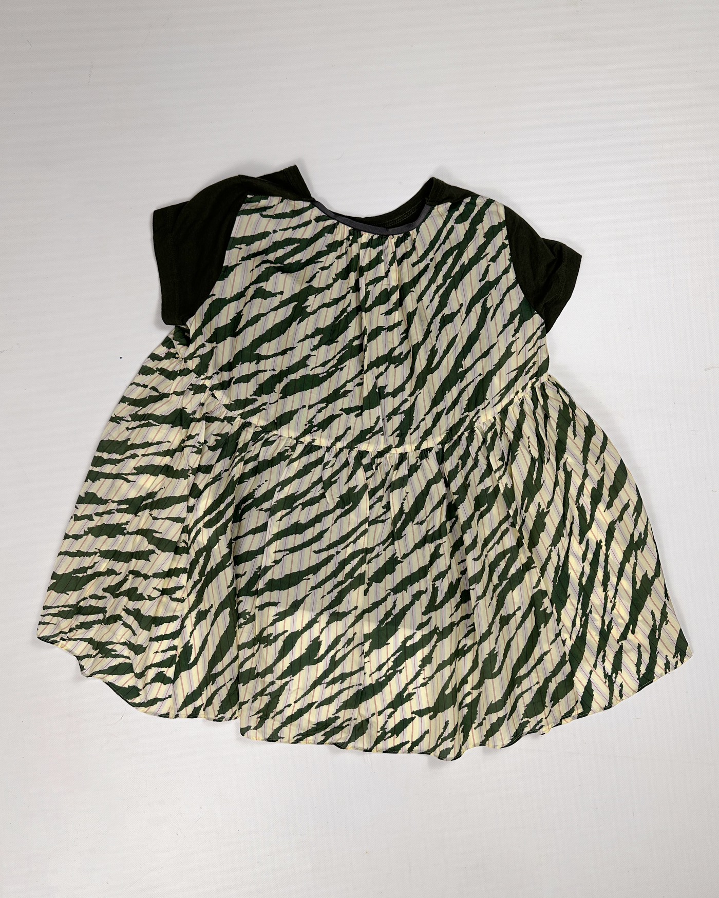 Sacai Luck 2-Texture Deep Green Tee Top 2000's